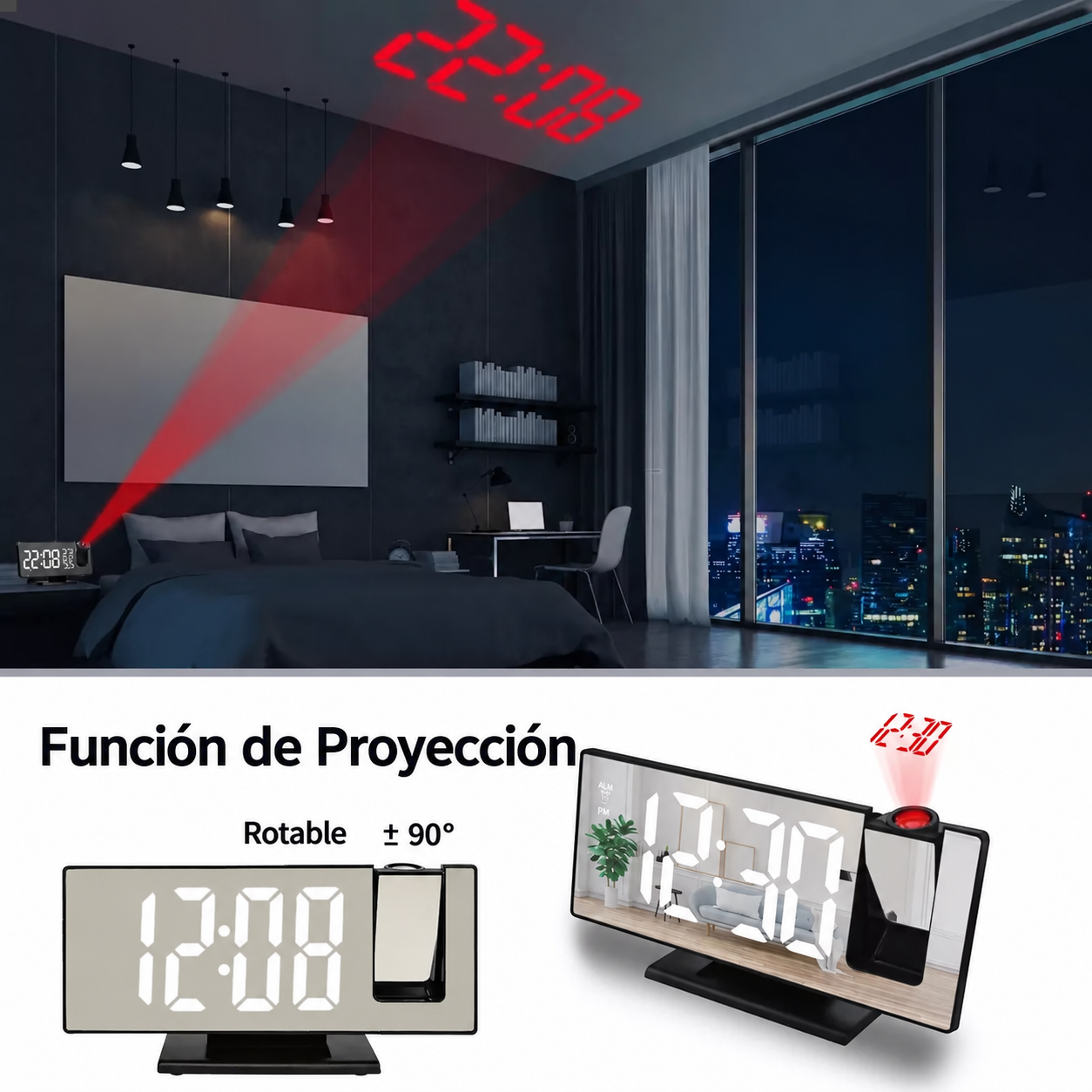 Reloj Digital Con Proyector