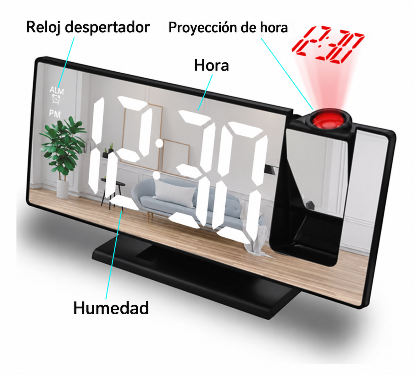 Reloj Digital Con Proyector